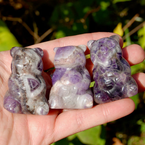 Chevron Amethyst Crystal Teddy Bear