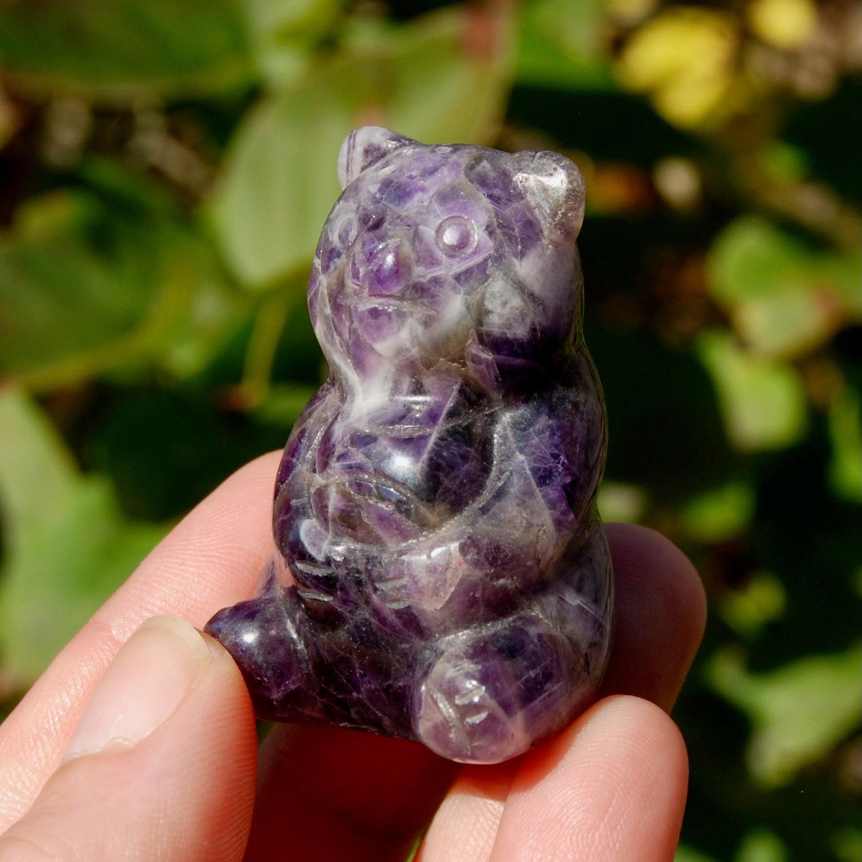 Chevron Amethyst Crystal Teddy Bear