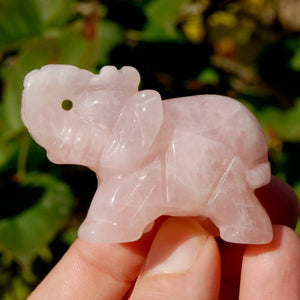 Rose Quartz Crystal Elephant