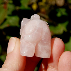 Rose Quartz Crystal Elephant