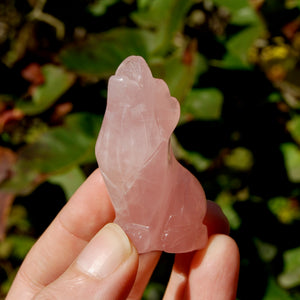 Rose Quartz Crystal Wolf