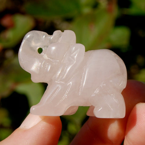 Rose Quartz Crystal Elephant