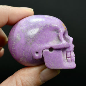 Phosphosiderite Carved Crystal Skull, Peru