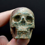 Malachite Matrix Carved Crystal Skul