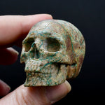 Malachite Matrix Carved Crystal Skul