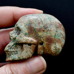 Malachite Matrix Carved Crystal Skul