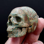 Malachite Matrix Carved Crystal Skul