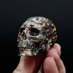 Pink Rhodonite Carved Crystal Skull Realistic