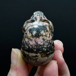 Pink Rhodonite Carved Crystal Skull Realistic