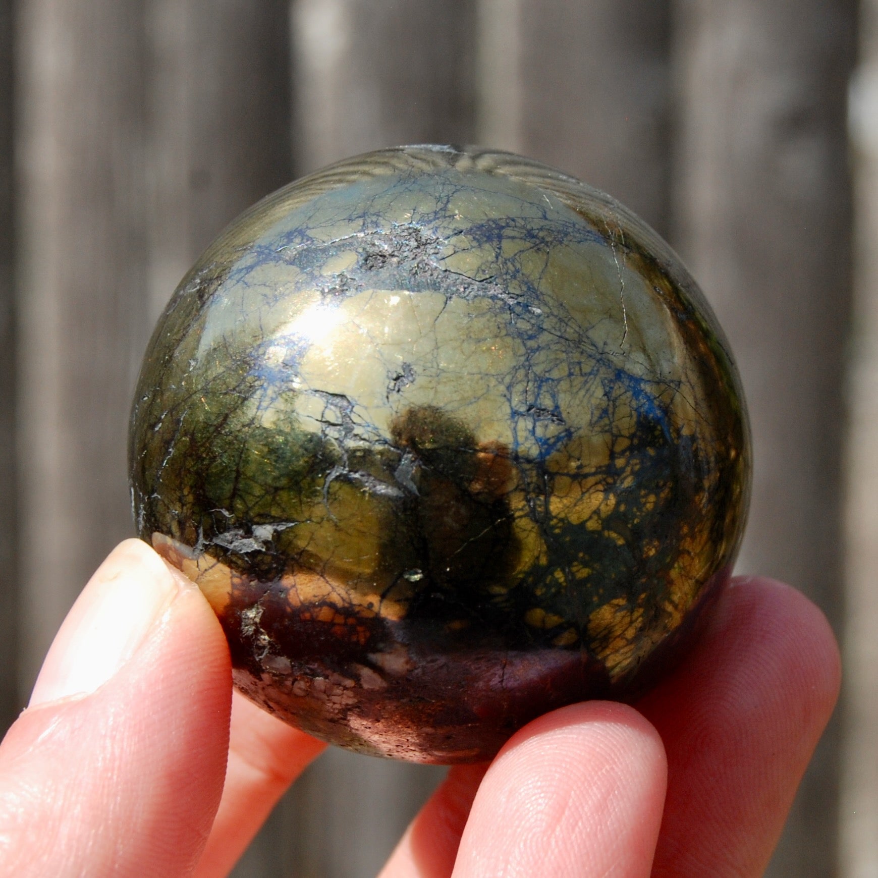 Covellite Pyrite Crystal Sphere