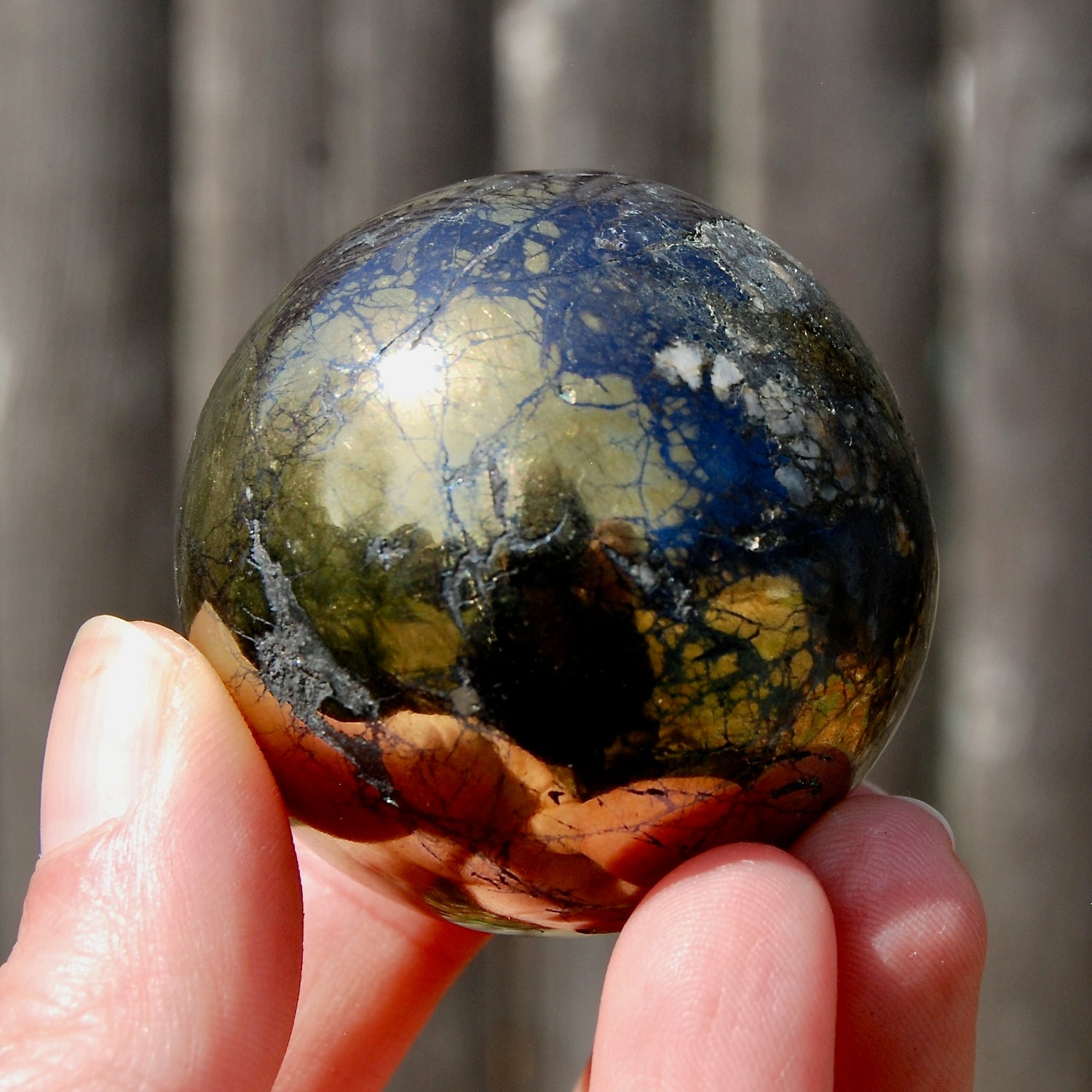 Covellite Pyrite Crystal Sphere