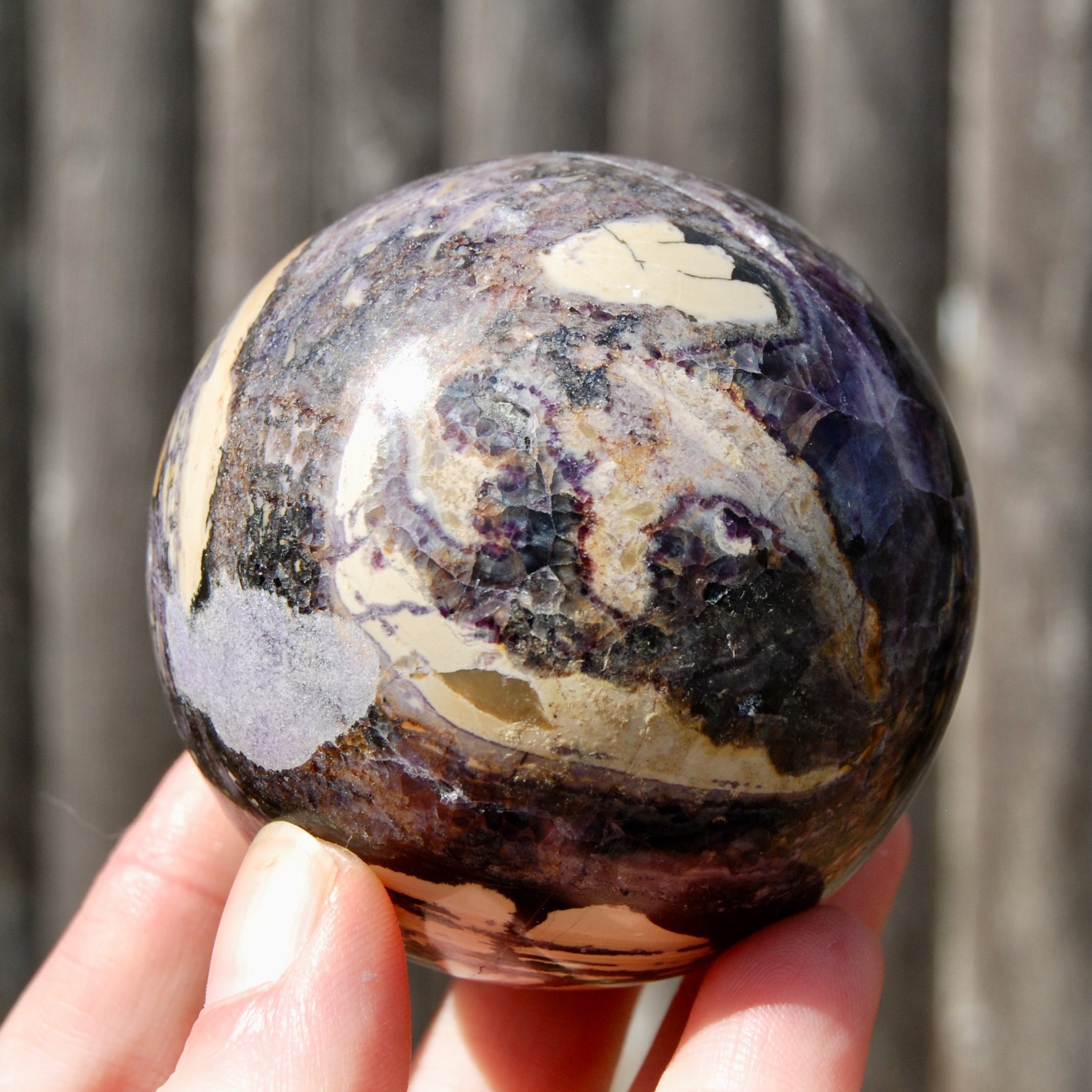 Purple Fluorite Crystal Sphere