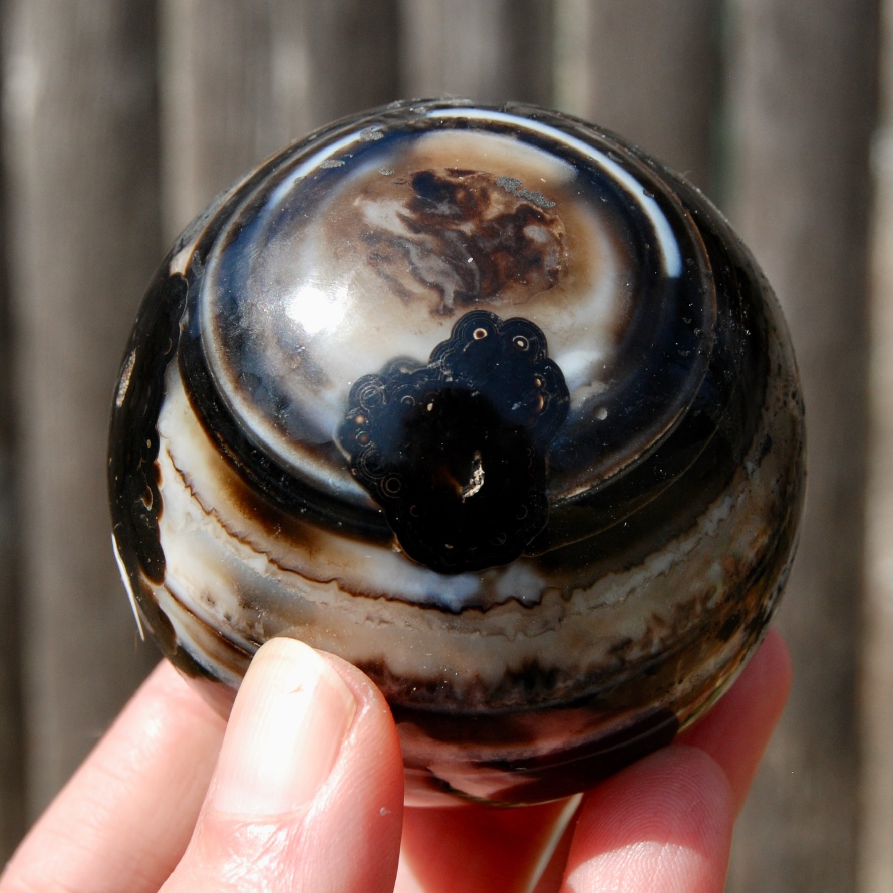 Sulemani Eye of Shiva Banded Sardonyx Crystal Sphere