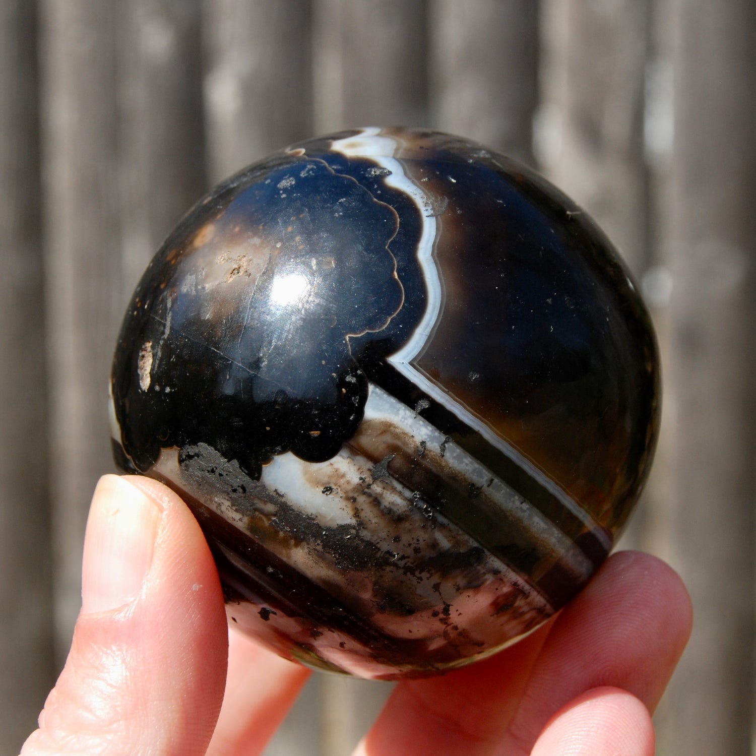 Sulemani Eye of Shiva Banded Sardonyx Crystal Sphere