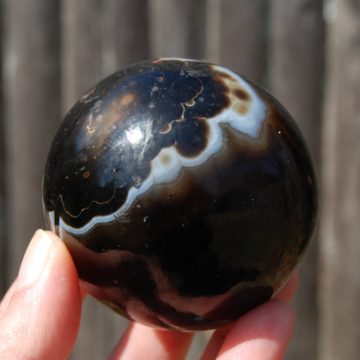 Sulemani Eye of Shiva Banded Sardonyx Crystal Sphere