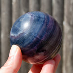 Silky Fluorite Crystal Sphere, Purple Blue Fluorite