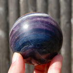 Silky Fluorite Crystal Sphere, Purple Blue Fluorite