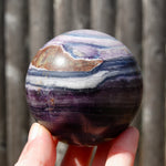 Silky Fluorite Crystal Sphere, Purple Blue Fluorite