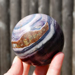 Silky Fluorite Crystal Sphere, Purple Blue Fluorite