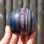 Silky Fluorite Crystal Sphere, Purple Blue Fluorite