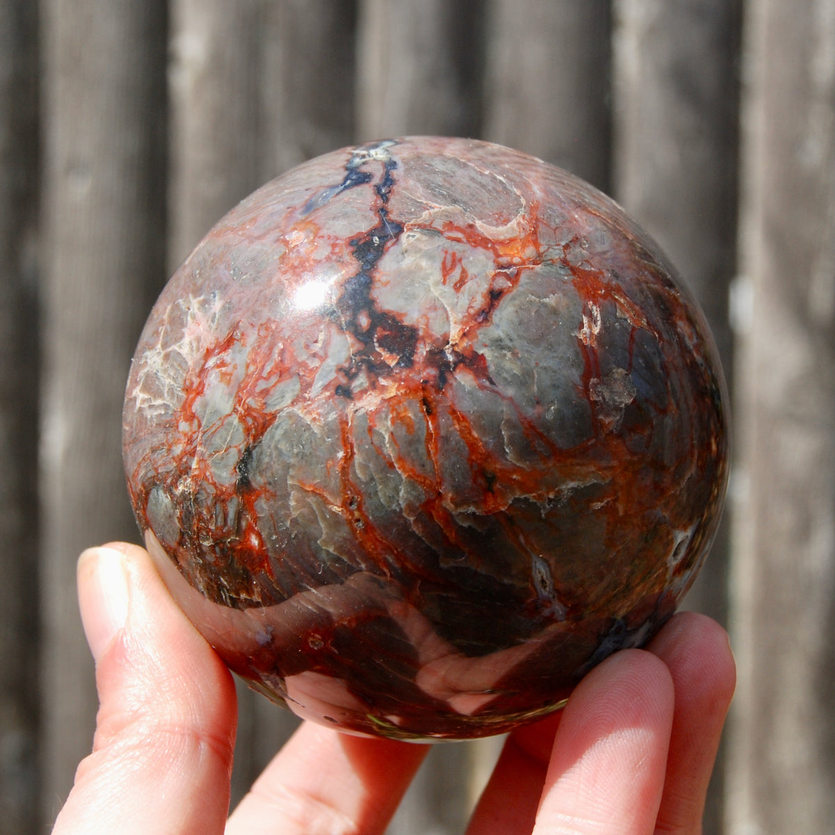 Brecciated Ibis Jasper Crystal Sphere