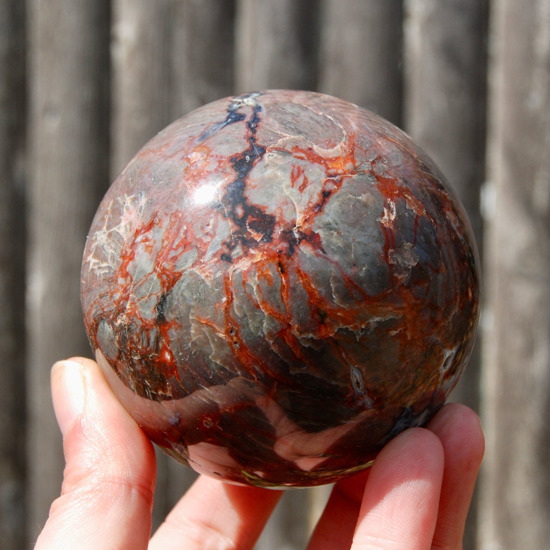 Brecciated Ibis Jasper Crystal Sphere