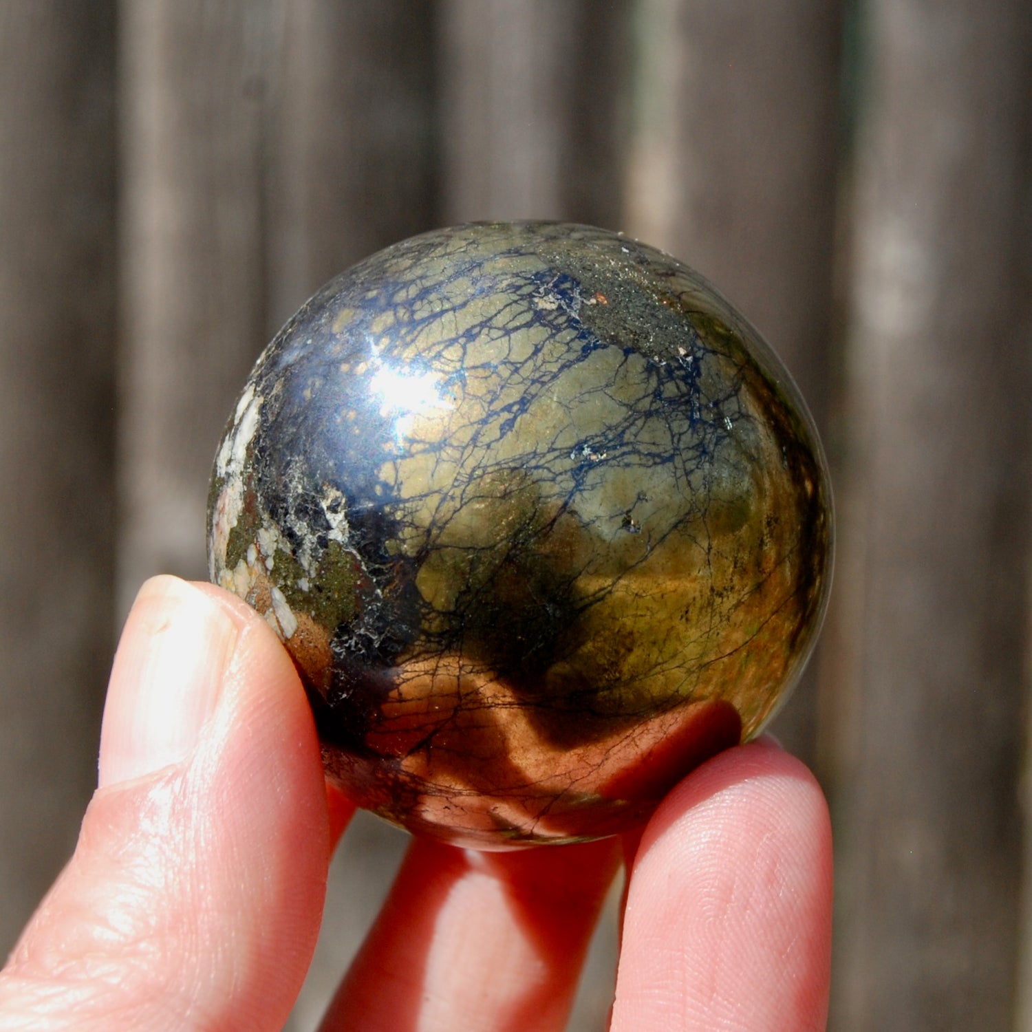 Covellite Pyrite Crystal Sphere