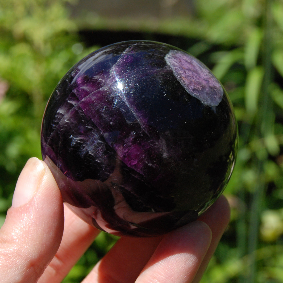 Darkest Purple Fluorite Crystal Sphere