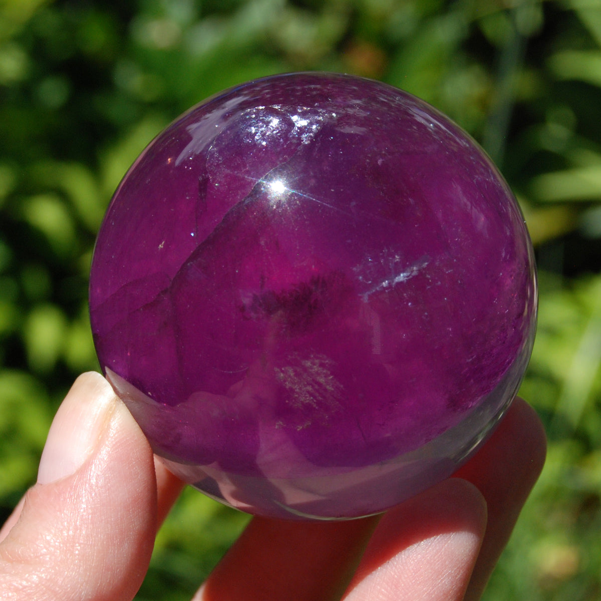 Magenta Watermelon Fluorite Crystal Sphere