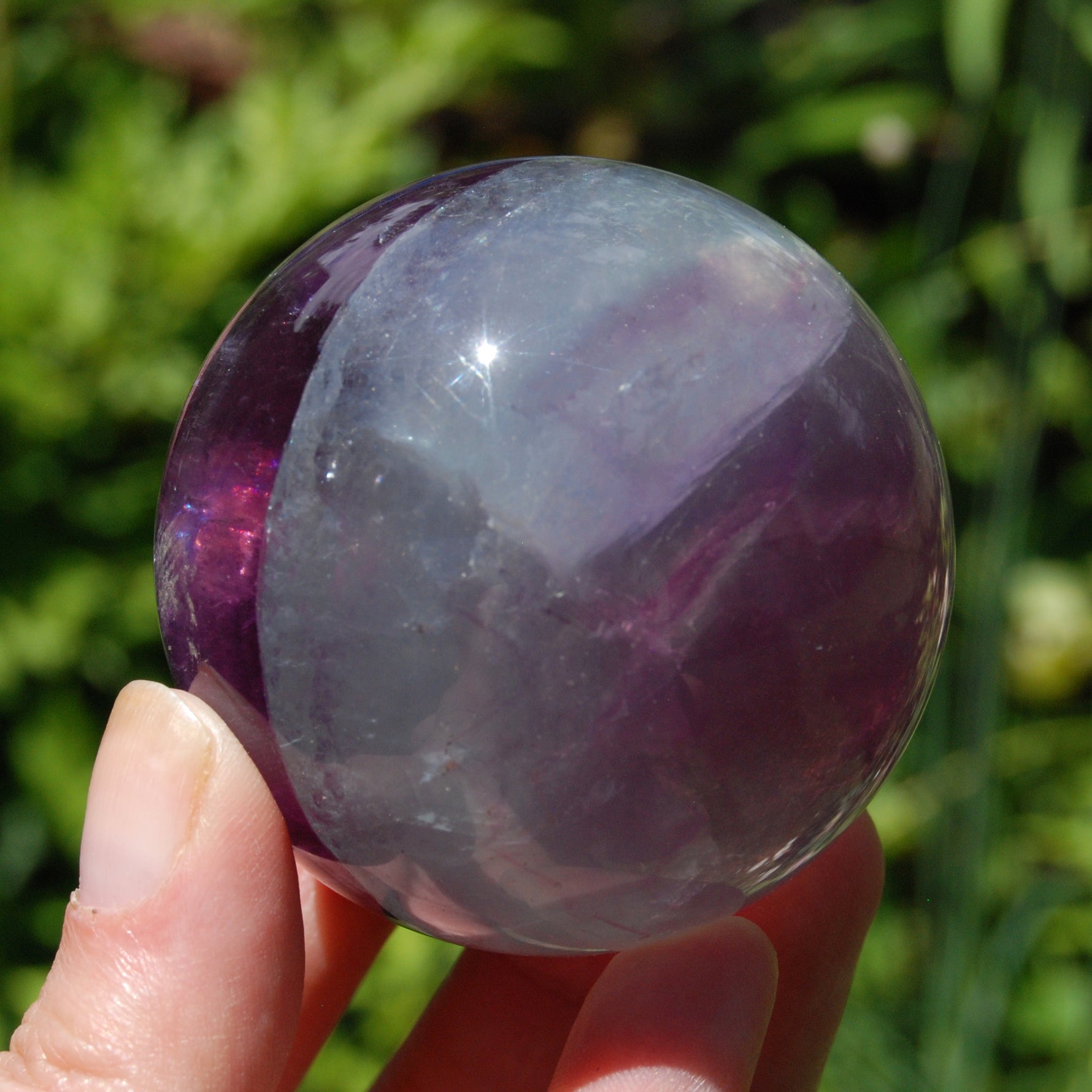 Magenta Watermelon Fluorite Crystal Sphere