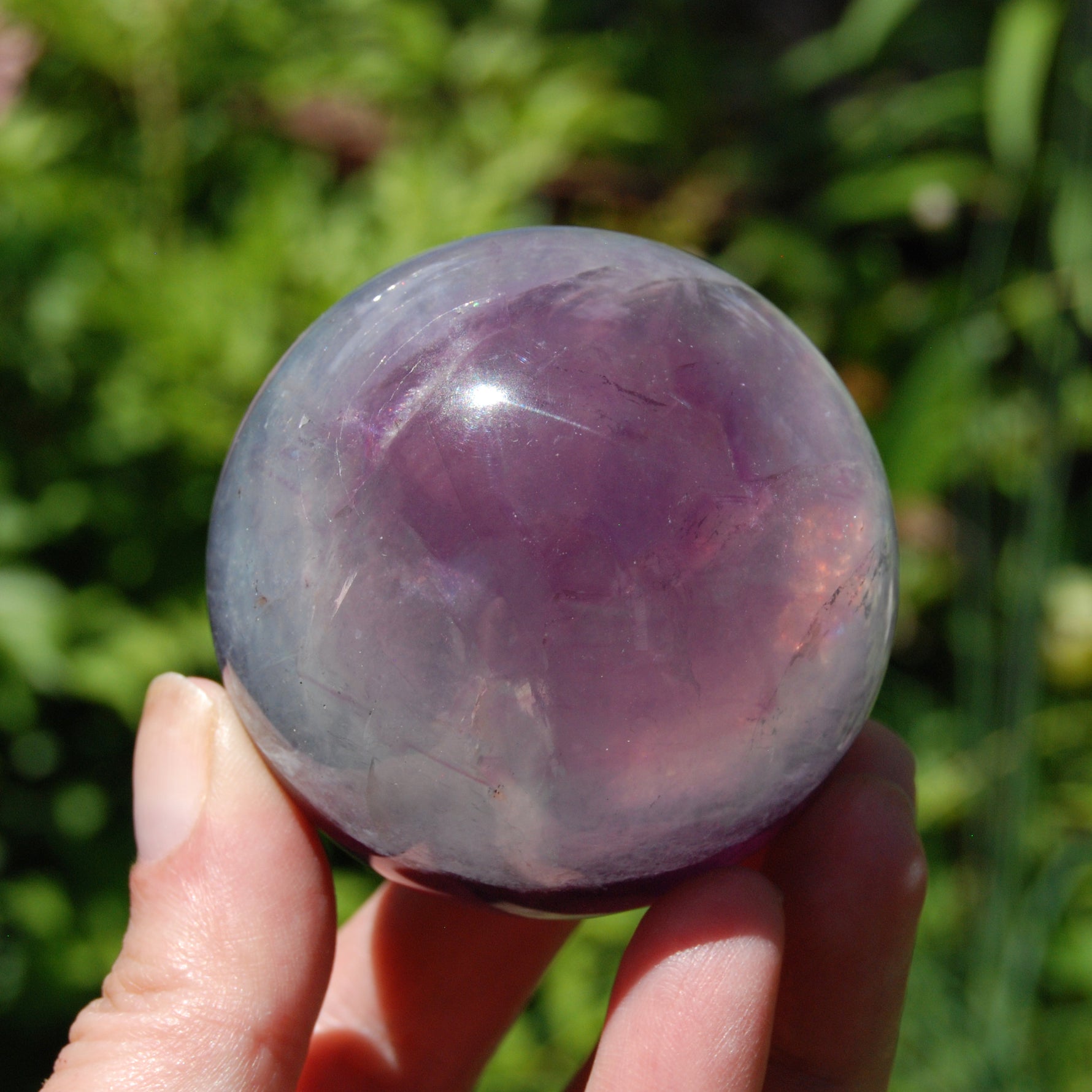 Magenta Watermelon Fluorite Crystal Sphere