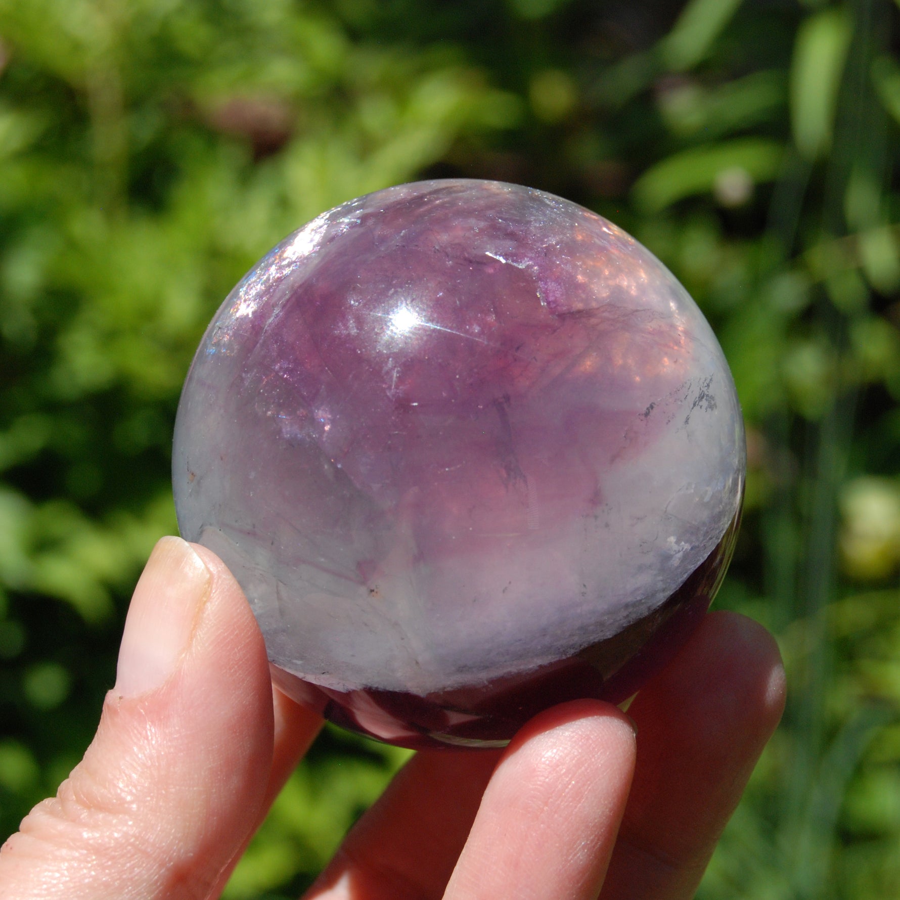 Magenta Watermelon Fluorite Crystal Sphere