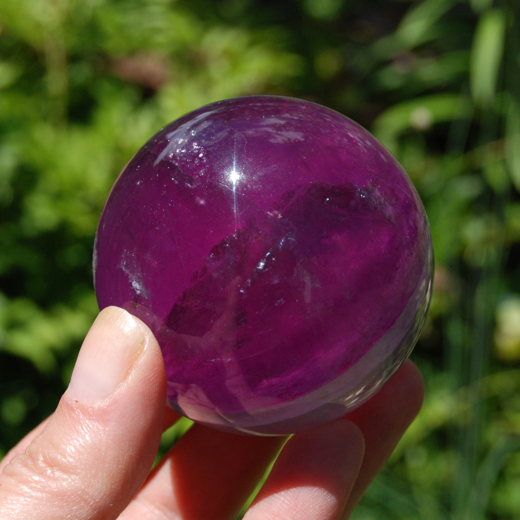 Magenta Watermelon Fluorite Crystal Sphere