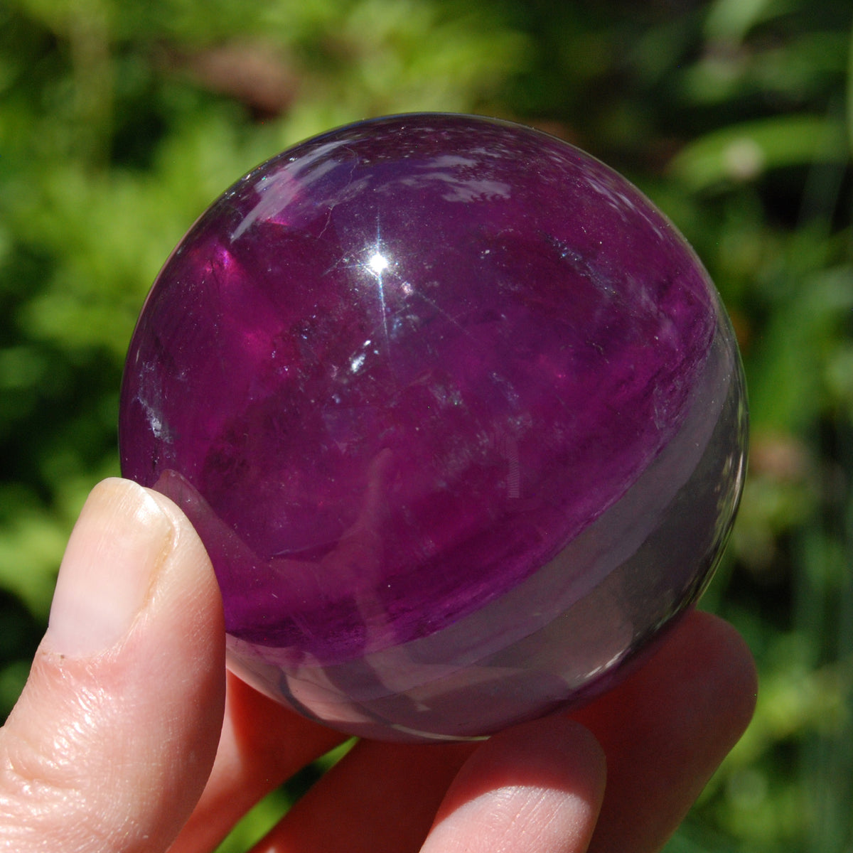 Magenta Watermelon Fluorite Crystal Sphere