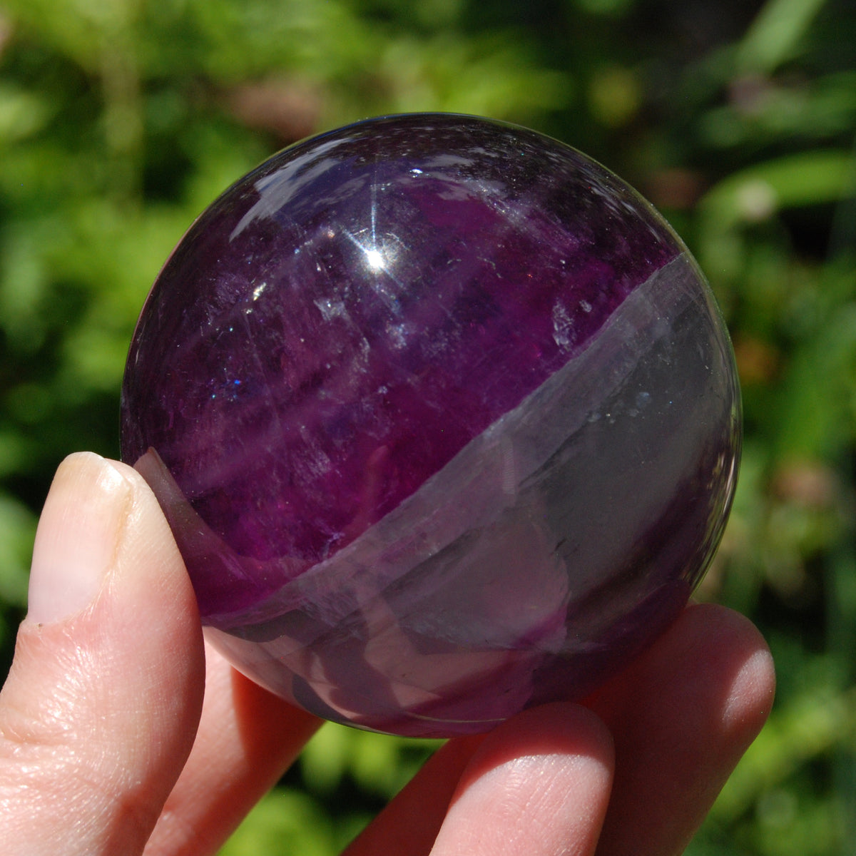 Magenta Watermelon Fluorite Crystal Sphere