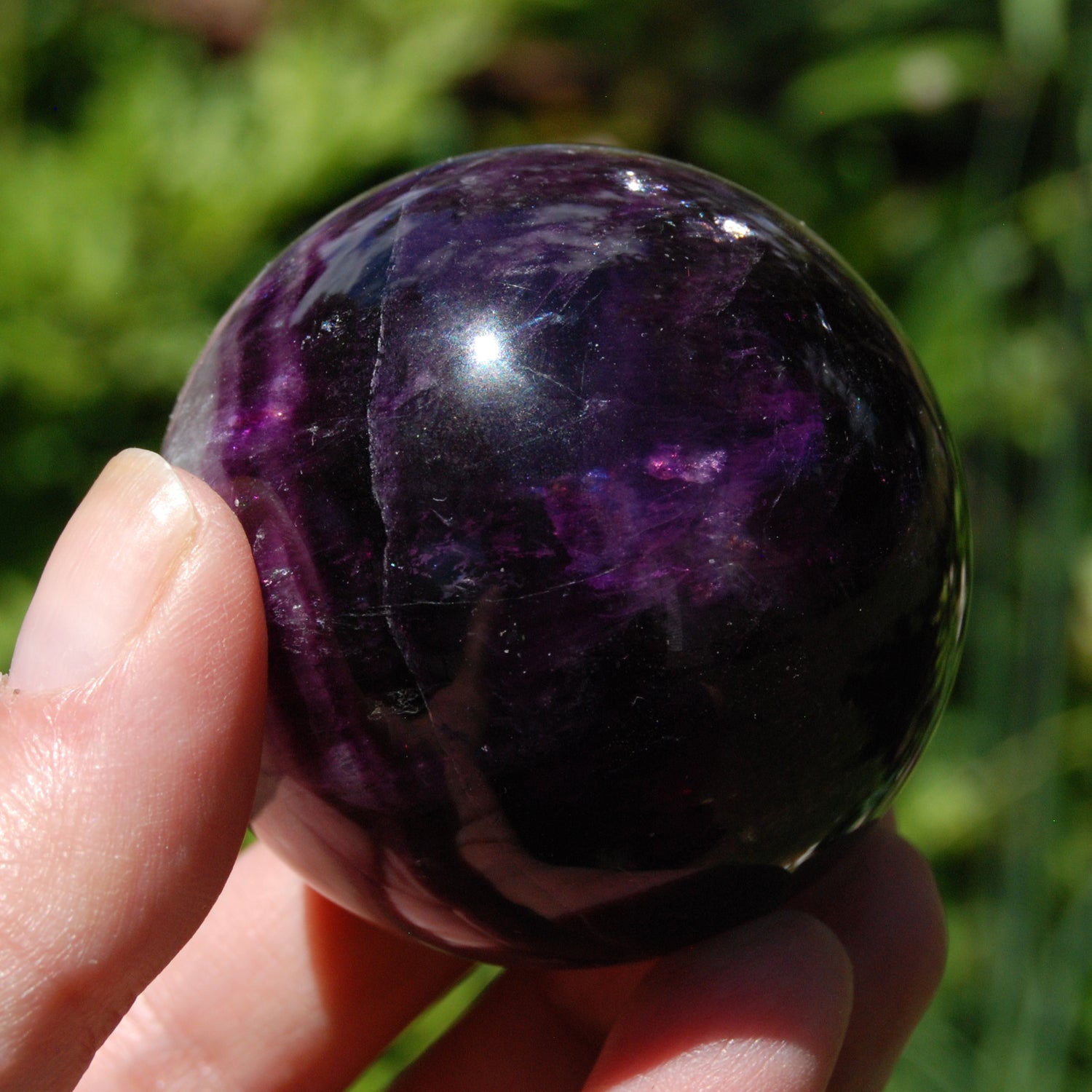 Darkest Purple Fluorite Crystal Sphere | 2" 245g Stone of Intellect