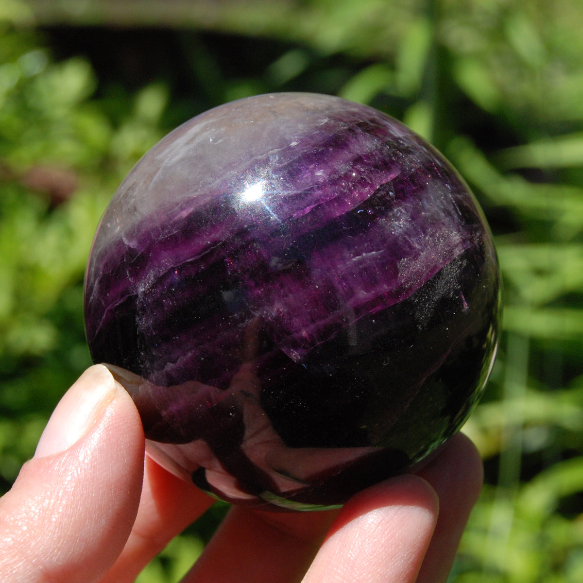 Darkest Purple Fluorite Crystal Sphere
