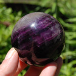 Darkest Purple Fluorite Crystal Sphere