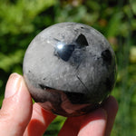 Black Tourmaline Quartz Crystal Sphere