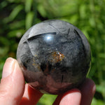 Black Tourmaline Quartz Crystal Sphere