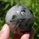 Black Tourmaline Quartz Crystal Sphere