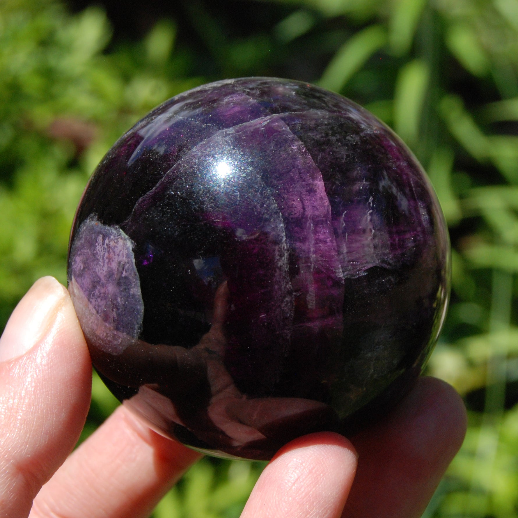Darkest Purple Fluorite Crystal Sphere