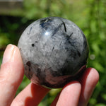 Black Tourmaline Quartz Crystal Sphere