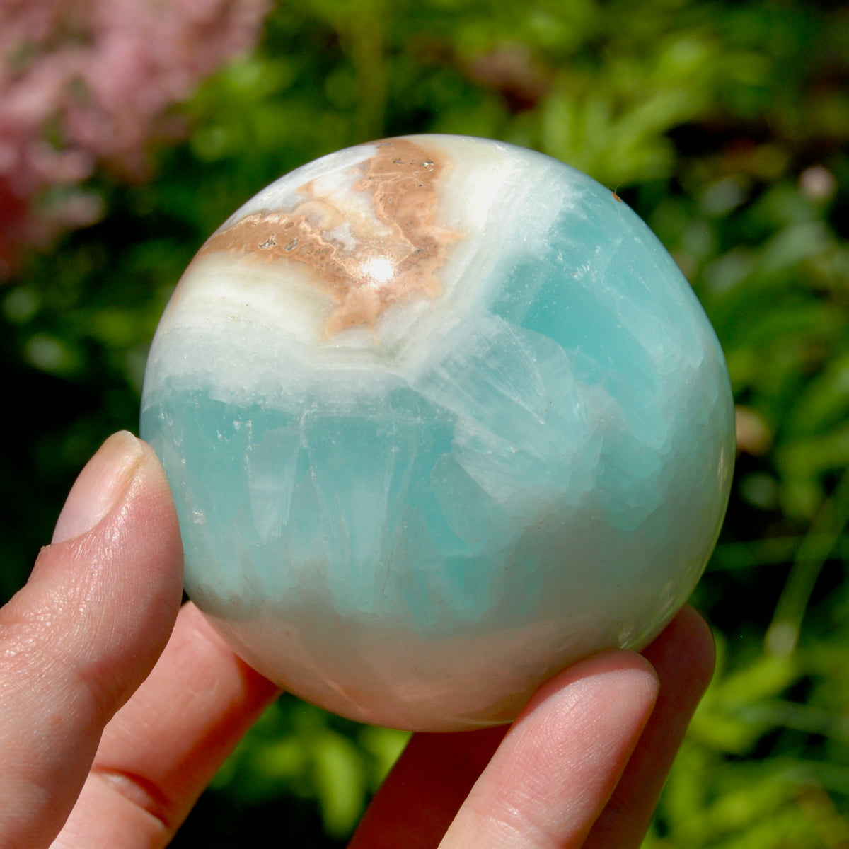 Caribbean Blue Calcite Crystal Sphere