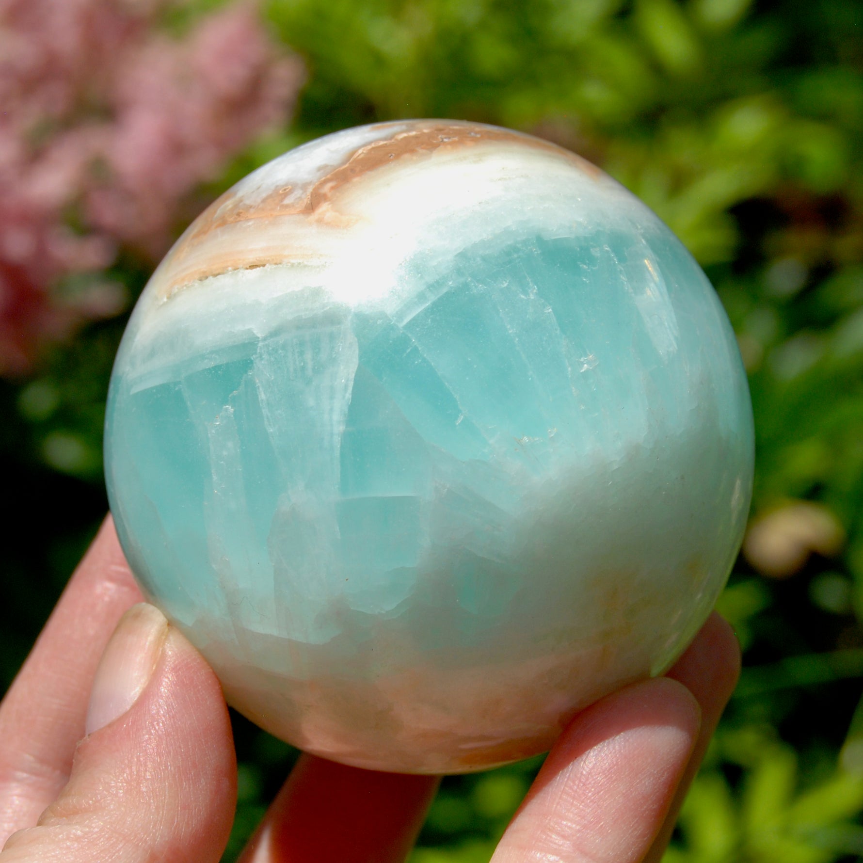 Caribbean Blue Calcite Crystal Sphere
