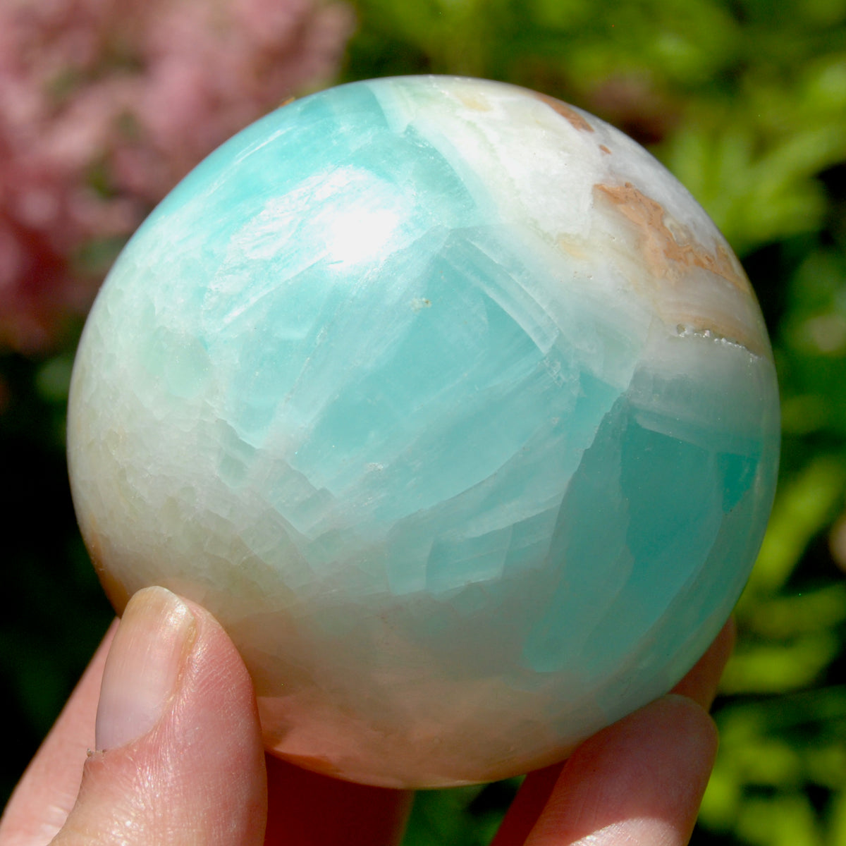Caribbean Blue Calcite Crystal Sphere