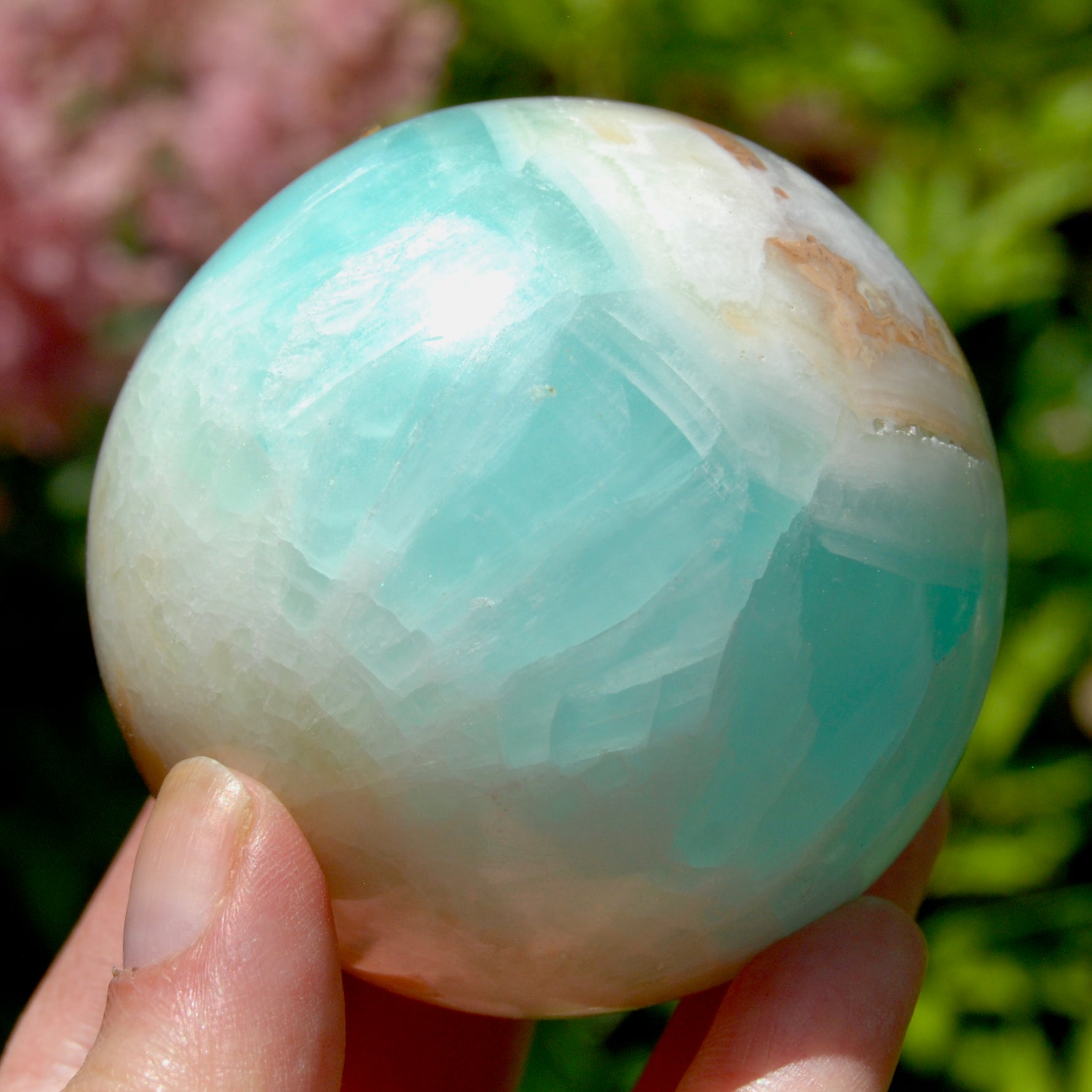 Caribbean Blue Calcite Crystal Sphere