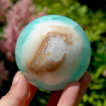 Caribbean Blue Calcite Crystal Sphere