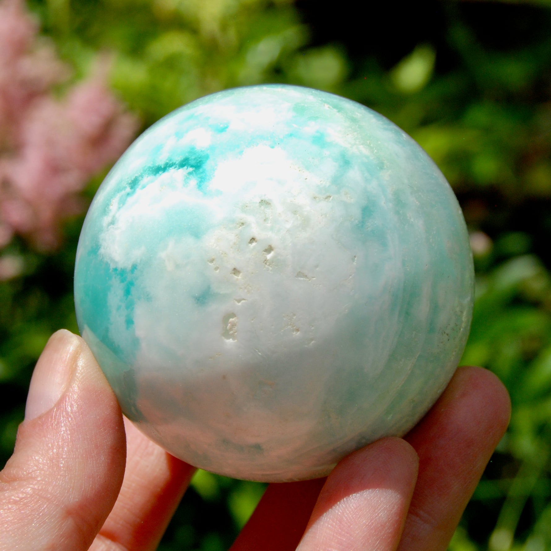Caribbean Blue Calcite Crystal Sphere