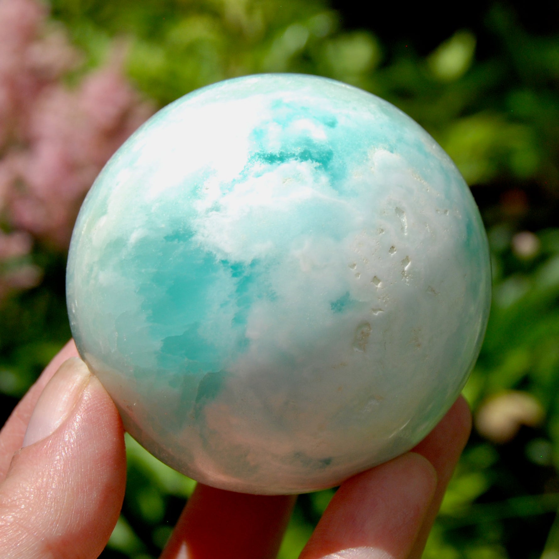 Caribbean Blue Calcite Crystal Sphere
